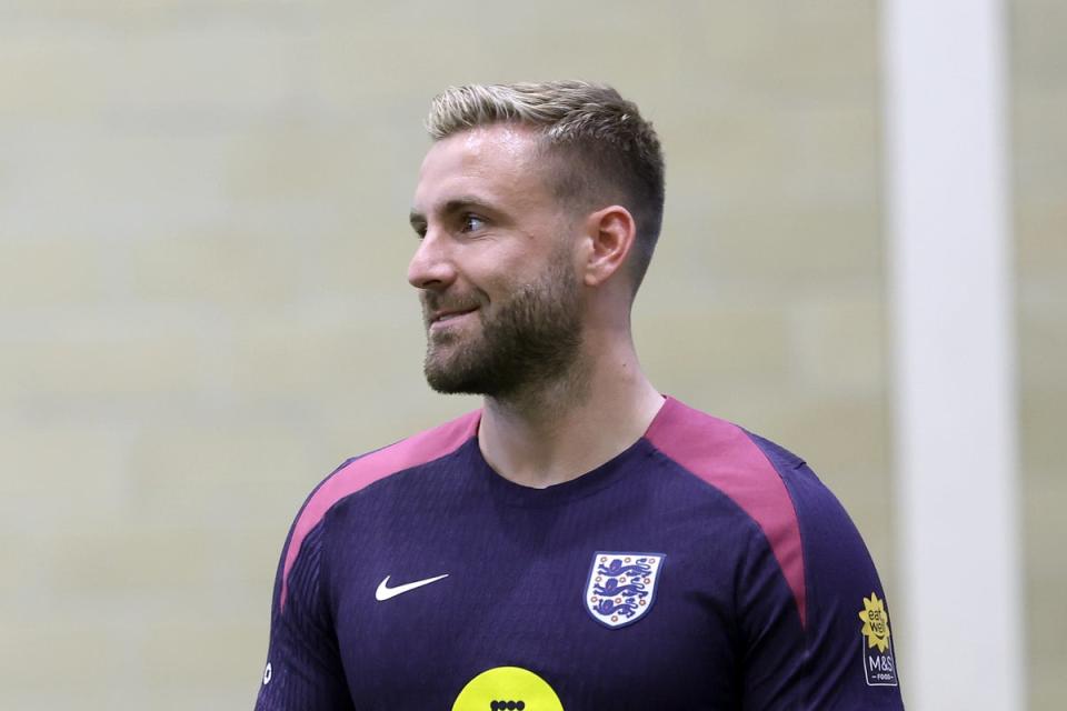 Luke Shaw will sit out the opener against Serbia (The FA via Getty Images)