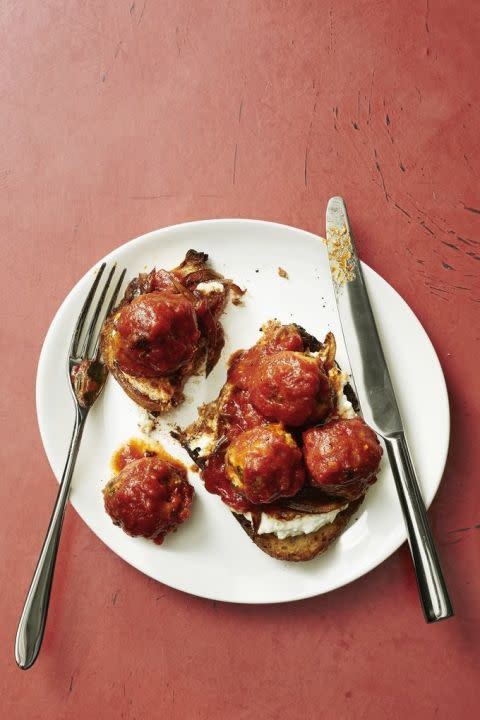 Open-Faced Pork Meatball Sandwich