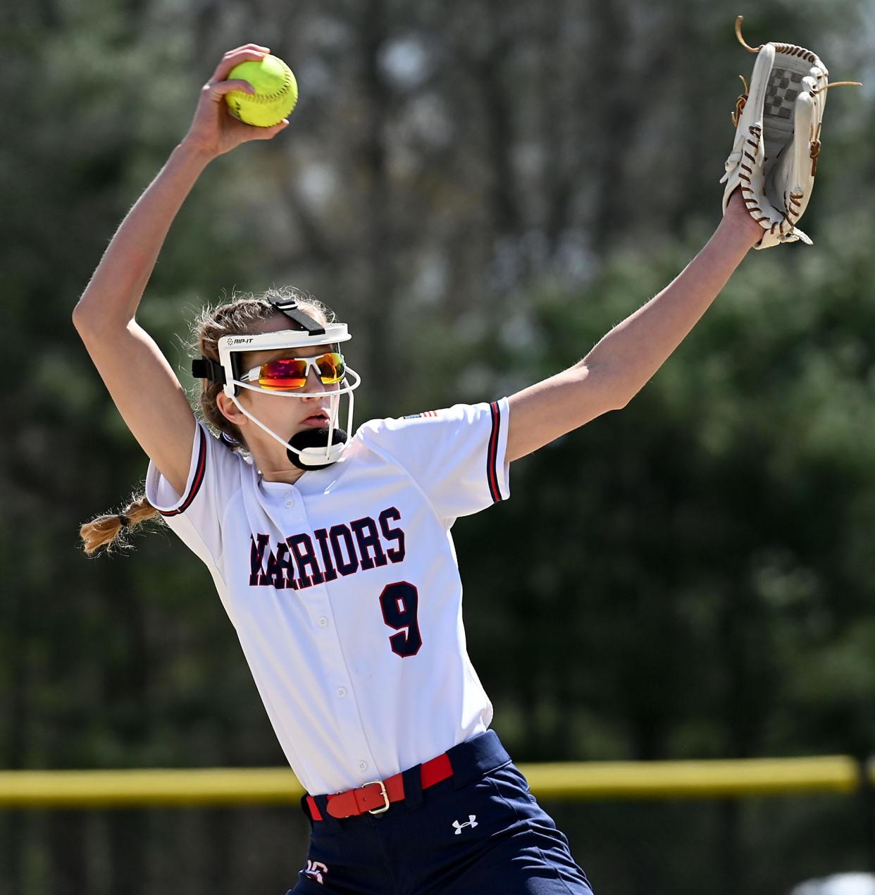 Lincoln-Sudbury's Kelsey Blanchette pitches to Hopkinton in relief during a non-league game at Lincoln-Sudbury High School, April 22, 2022.  