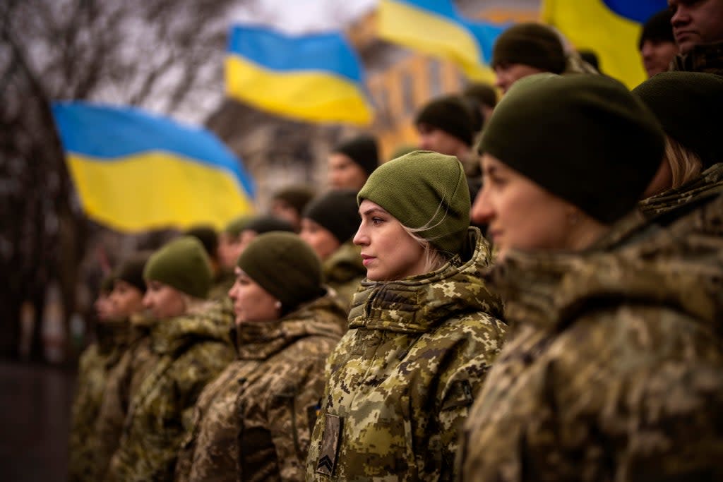 Ukraine Tensions Unity Day (Copyright 2019 The Associated Press. All rights reserved)