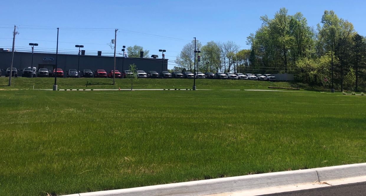 Patrick Hughes, manager of the Alliance Meijer store, said this grassy area will be the future home of a Meijer Express gas station.