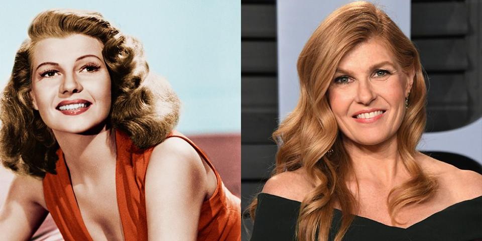 <p>Besides the fact that both actresses have long golden red hair, Connie Britton's sparkling eyes are very similar to those of 1940s film star Rita Hayworth. </p>