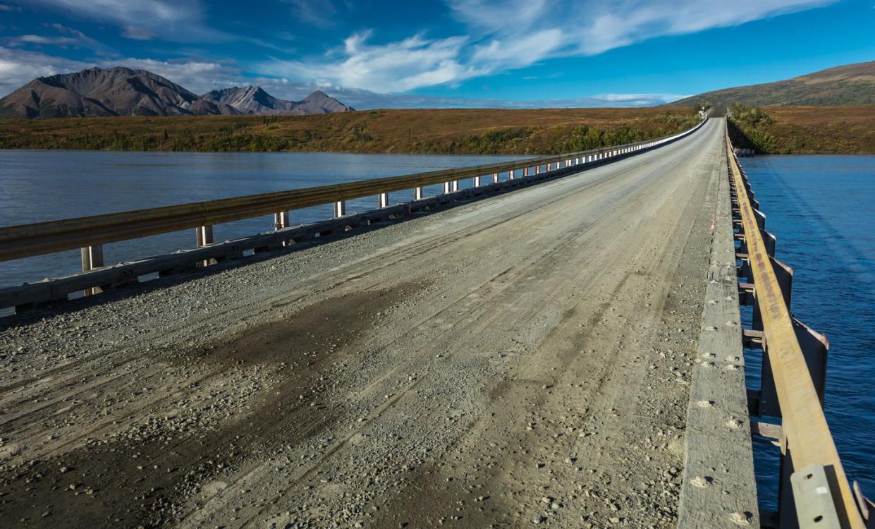 <span class="caption">The Denali Highway as it crosses the Susitna River.</span> <span class="attribution"><a class="link " href="https://www.gettyimages.com/detail/news-photo/susitna-river-bridge-offers-views-of-alaskan-range-denali-news-photo/661898060" rel="nofollow noopener" target="_blank" data-ylk="slk:Joe Sohm/Visions of America/Universal Images Group via Getty Images;elm:context_link;itc:0;sec:content-canvas">Joe Sohm/Visions of America/Universal Images Group via Getty Images</a></span>