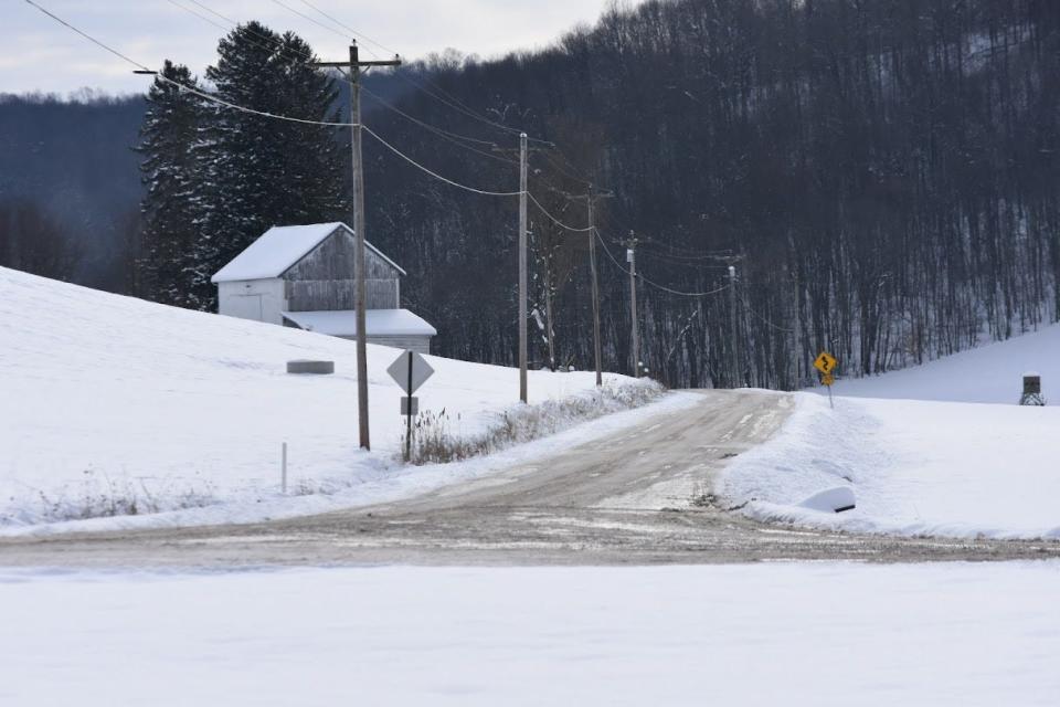 Close to a foot of snow fell Friday night in parts of Rush Township in southern Tuscarawas County.