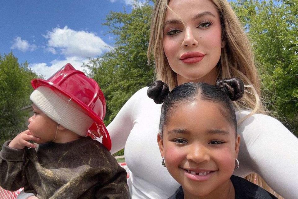 Khloé Kardashian Shares Rare Photo with Both of Her Kids, Baby Boy and