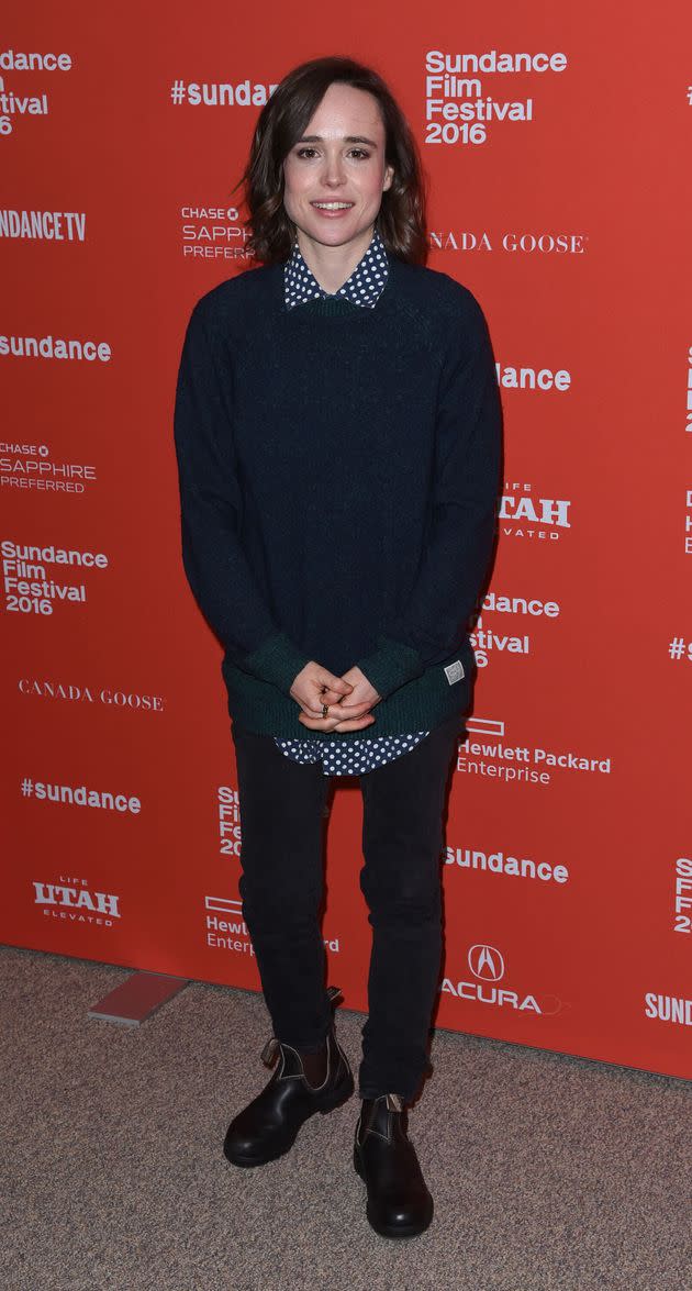 Actor Elliot Page wearing Blundstones at Sundance Film Fest in 2016.  (Photo: C Flanigan via Getty Images)