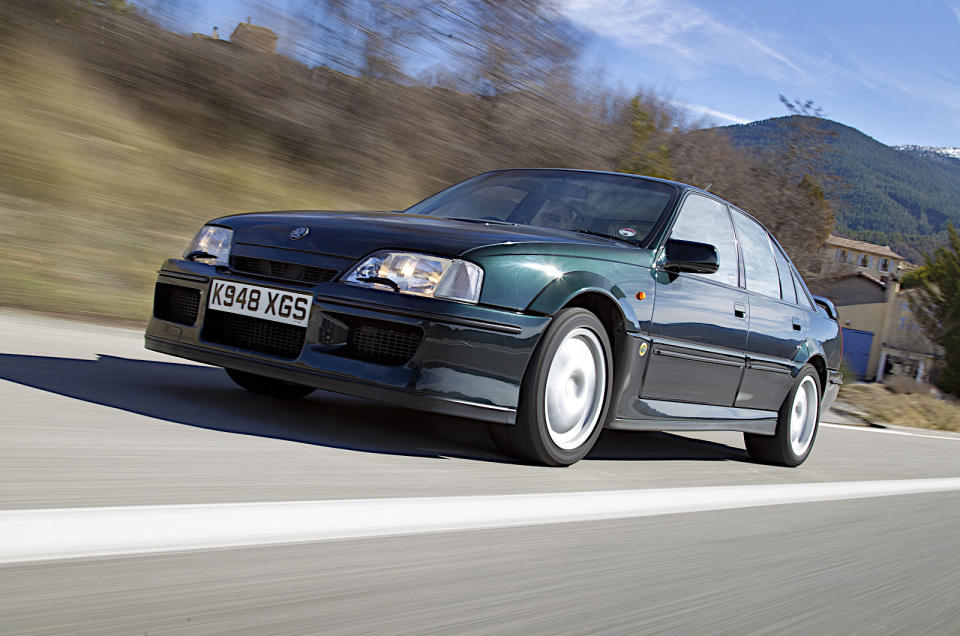 <p>The Lotus Carlton is one of those icons which stands out from everything else its maker produced. Each of the small number of cars built left the <strong>Opel</strong> factory in Rüsselsheim as a Vauxhall Carlton (or <strong>Opel Omega</strong>) <strong>3.0 GSI</strong>, and was then taken to the Lotus factory in Hethel, where the <strong>straight-six</strong> engine was enlarged to <strong>3.6 litres</strong> and fitted with <strong>twin turbochargers</strong>.</p><p>With appropriately high-octane fuel, the power shot up to over <strong>370bhp</strong>, making this a staggeringly fast four-seat saloon for the early 1990s. The braking and suspension were uprated appropriately, so the Lotus Carlton handled beautifully and could stop urgently – a point lost on those who claimed at the time that it was too fast for the road.</p>