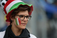 Italian fan attends the 2019 FIFA Women's World Cup France group C match between Jamaica and Italy at Stade Auguste Delaune on June 14, 2019 in Reims, France. (Photo by Pier Marco Tacca/Getty Images)