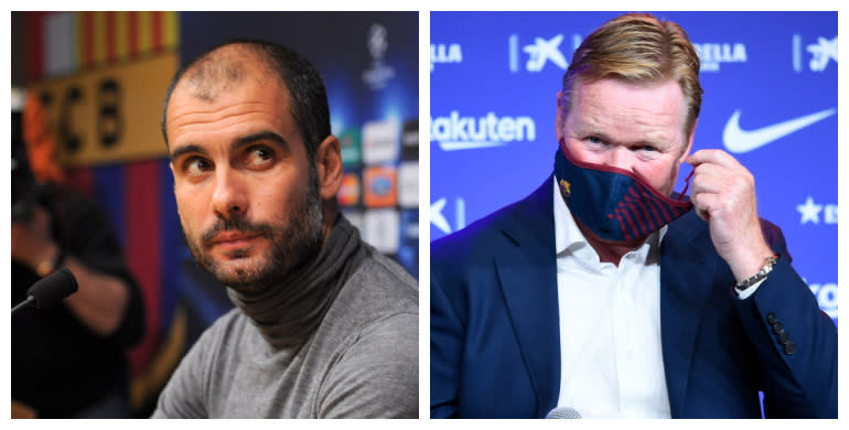 Pep Guardiola y Ronald Koeman.