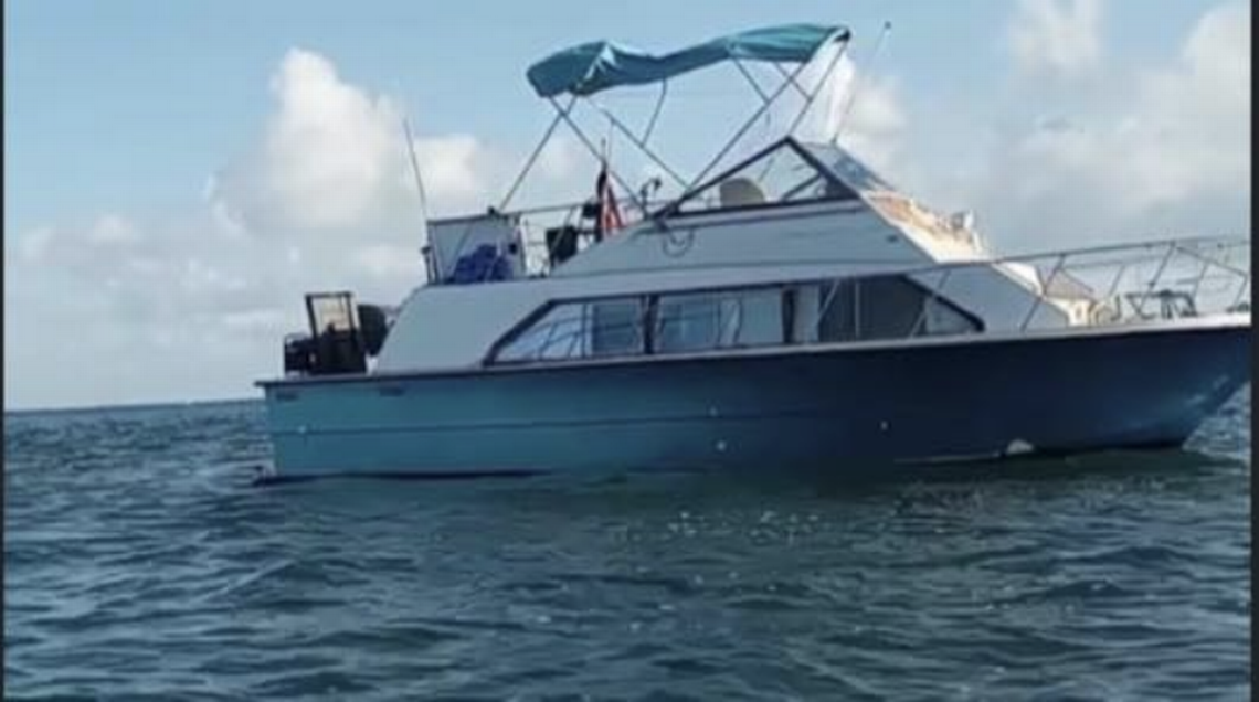 The boat on which Betsy Morales, Omar Millet Torres and their dog were last seen.