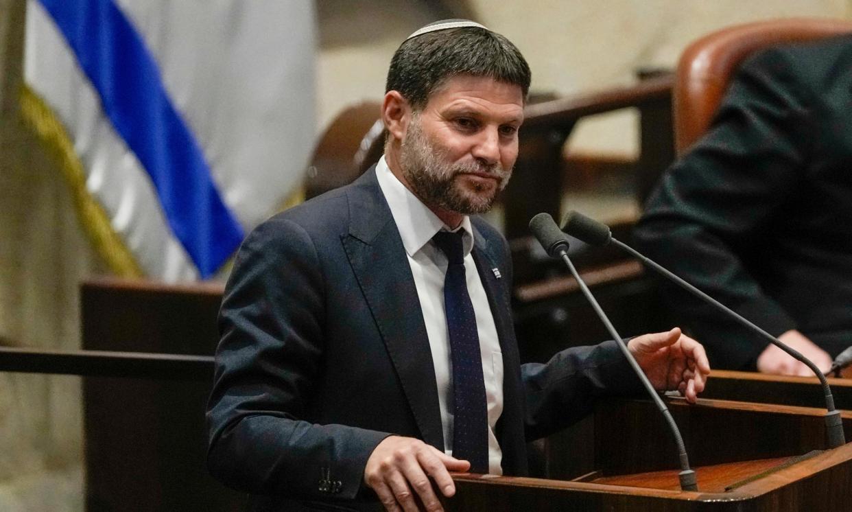 <span>Bezalel Smotrich’s comments underline Benjamin Netanyahu’s shrinking room for political manoeuvre.</span><span>Photograph: Maya Alleruzzo/AP</span>