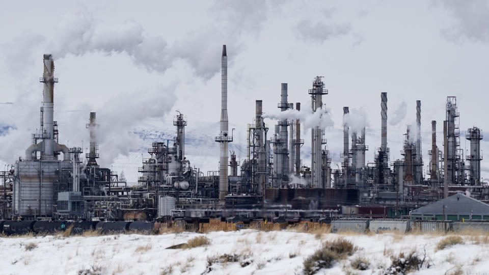 An oil refinery in Sinclair, Wyo.