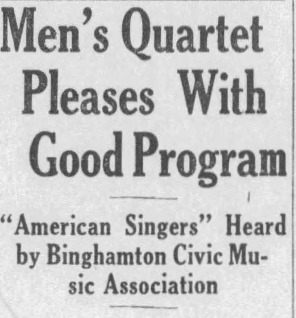 A promotion for the American Singers concert of the association in the 1930s.