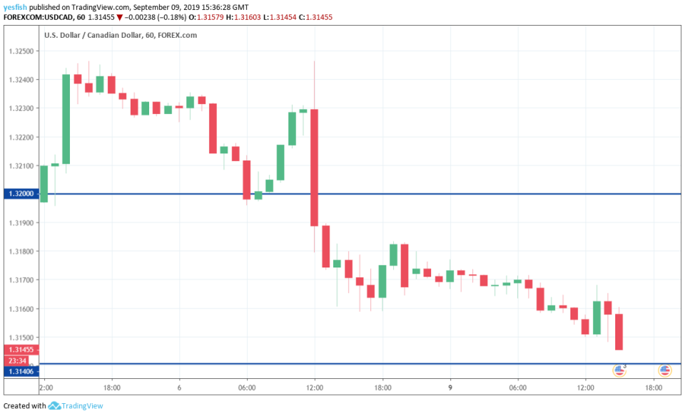 USD/CAD 1-Hour Chart