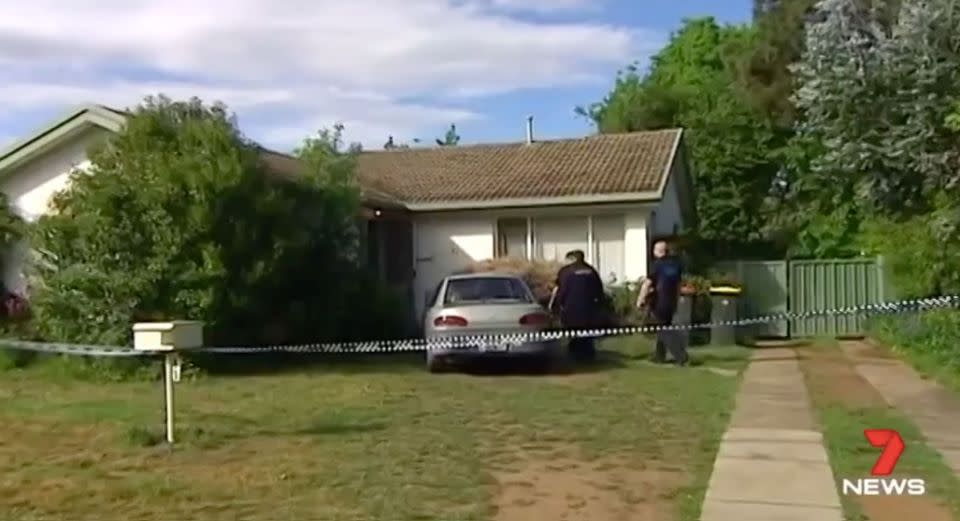 When police arrived the dog turned on them and was shot dead. Source: 7 News