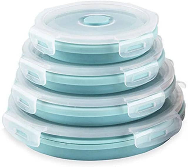 Thin Bins Collapsible Containers Set of 4 Rectangle Silicone Food