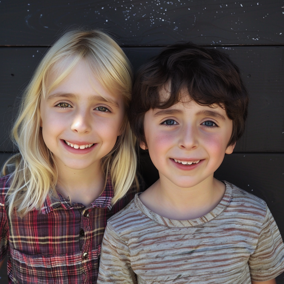 Two children smiling for the camera