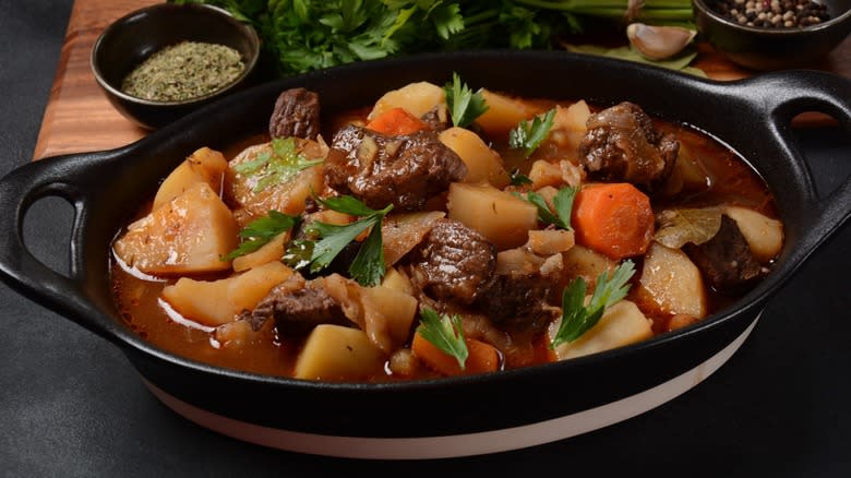 Dish of beef stew