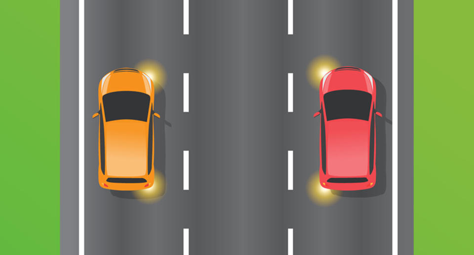 Both cars want to join the same lane but not many could determine correctly who goes first. Source: Department of Transport and Main Roads, Queensland