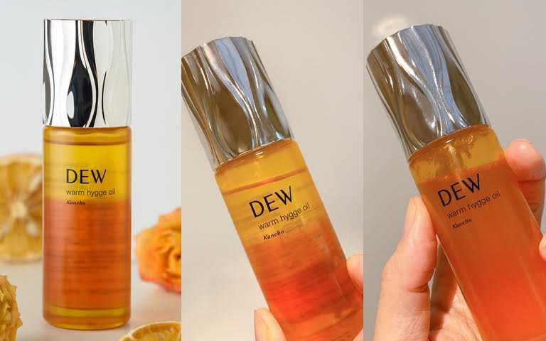   佳麗寶DEW暖橙香氛活顏油40ml／1,250元  水油式的2層次製劑，使用前要記得先搖晃均勻喔。(圖／品牌提供、吳雅鈴攝影)  