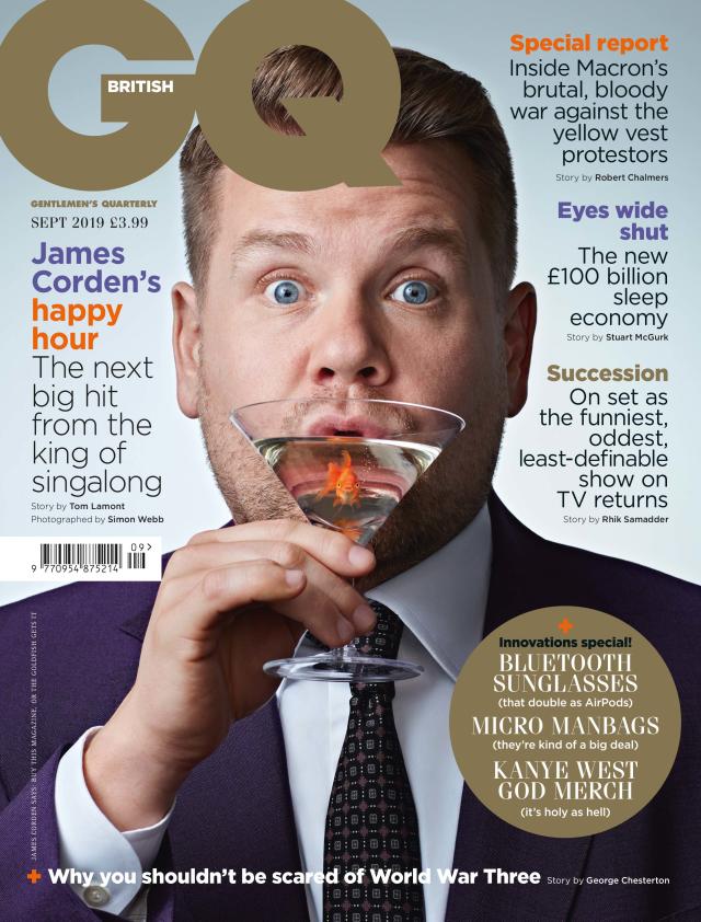 James Corden will appear on the cover of the September 2019 issue of British GQ. (Credit: Simon Webb)
