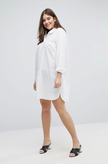 <a href="http://us.asos.com/asos-curve/asos-curve-cotton-shirt-dress/prd/8096705?clr=white&amp;SearchQuery=shirt+dress&amp;pgesize=36&amp;pge=0&amp;totalstyles=118&amp;gridsize=3&amp;gridrow=1&amp;gridcolumn=2" target="_blank">Shop it at ASOS</a>.&nbsp;