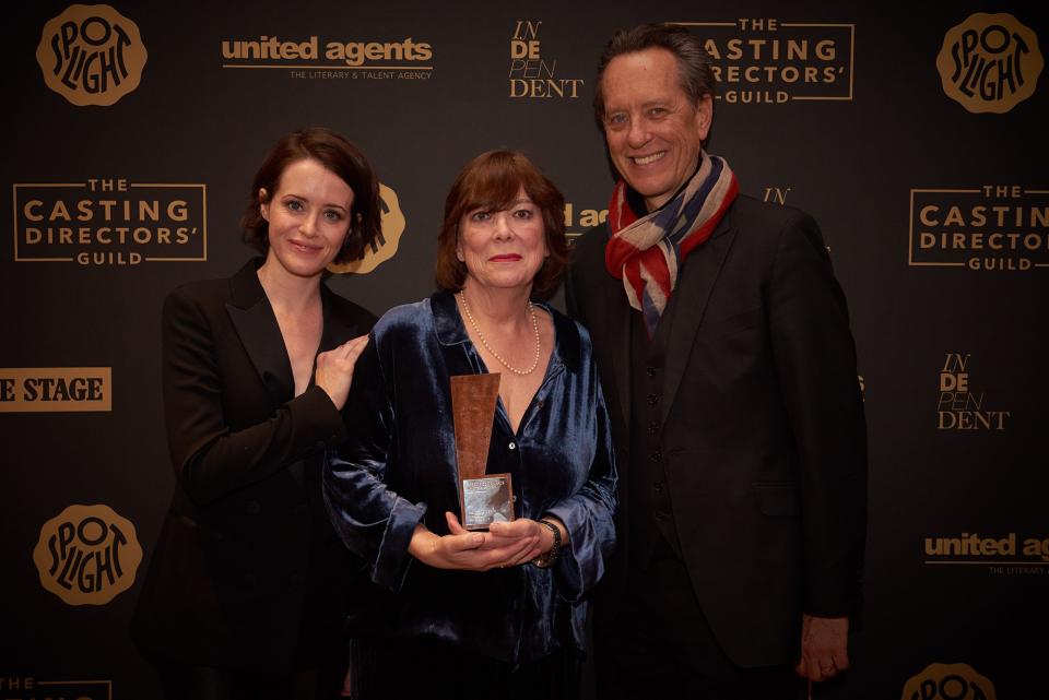 Claire Foy, Debbie McWilliams & Richard E Grant attend the Casting Awards 2019 at the Ham Yard Hotel