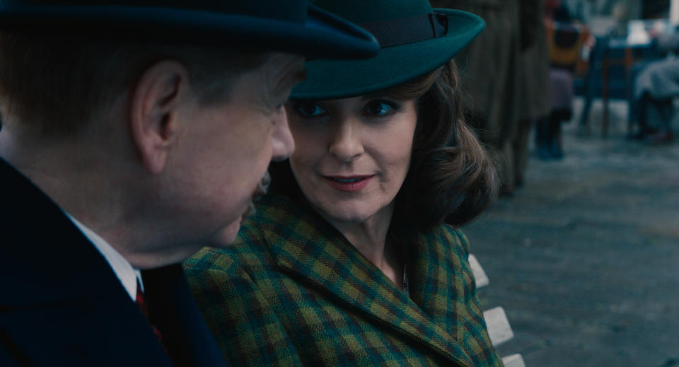 Kenneth Branagh and Tina Fey in a scene from A Haunting in Venice