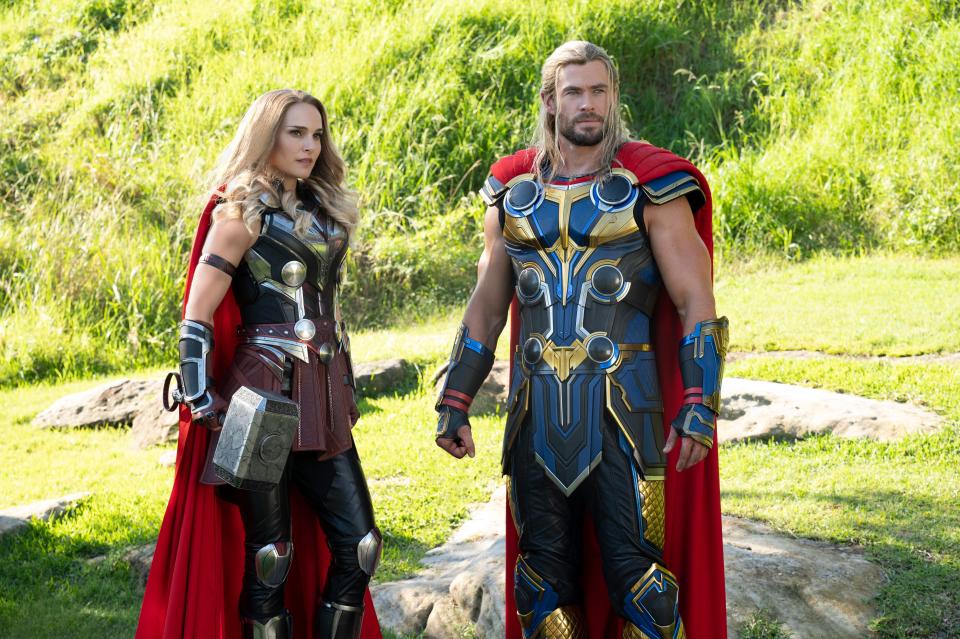 Jane Foster and Thor in "Thor: Love and Thunder."