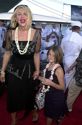 Courtney Love and Frances Bean Cobain aboard the USS John C. Stennis at the Honolulu, Hawaii premiere of Touchstone Pictures' Pearl Harbor