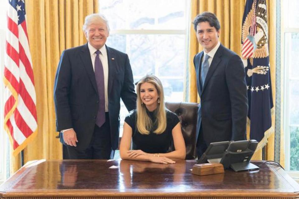 Ivanka Trump with Donald Trump and Justin Trudeau (IvankaTRUMP/Instagram)