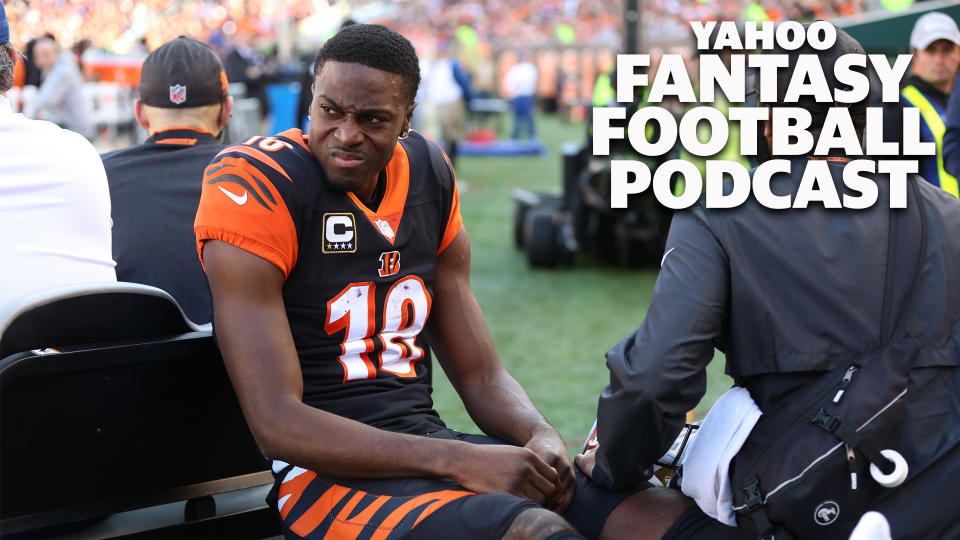 Cincinnati Bengals WR A.J. Green is injured again. Liz Loza and Matt Harmon discuss the fantasy impact on the lates Yahoo Fantasy Football Podcast. (Photo by Ian Johnson/Icon Sportswire via Getty Images)