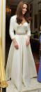 <p>A more subdued "party version" of the church gown, The Duchess of Cambridge was McQueen all day at her wedding.</p>