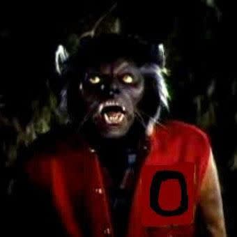 Michael Jackson as a werewolf in the Thriller music video. Source: Epic Records