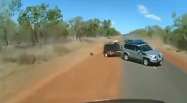 The moment a high-speed outback crash was caught on dashcam. Photo: 7 News