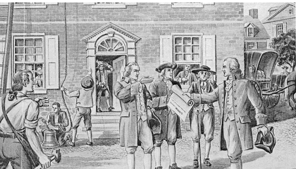 By resolution in June 1776, Richard Henry Lee called for a statement of independence, a constitution and treaties with foreign powers. Here is a portrayal of the first part of this three-prong proposal, the Declaration of Independence, as it’s delivered in York shortly after it was issued on July 4, 1776. In York, the constitution — the Articles of Confederation — was adopted on Nov. 15, 1777, and the Treaties with France were ratified in May 1778. Twenty-six of the 56 signers of the Declaration of Independence served in Congress in York.