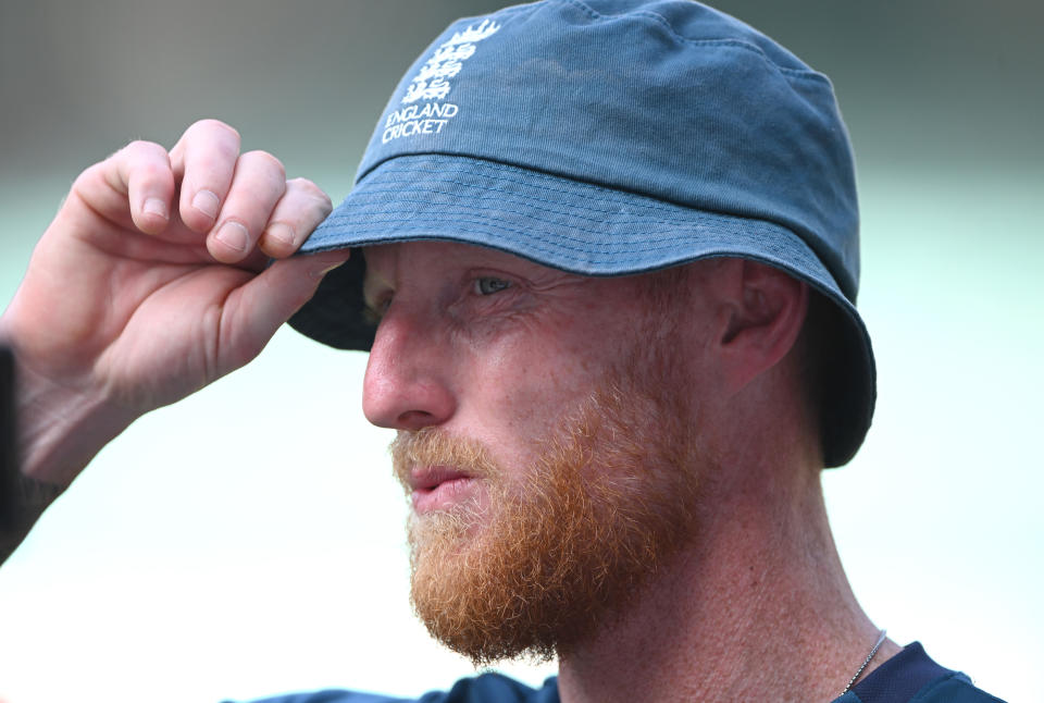 Ben Stokes reacts.