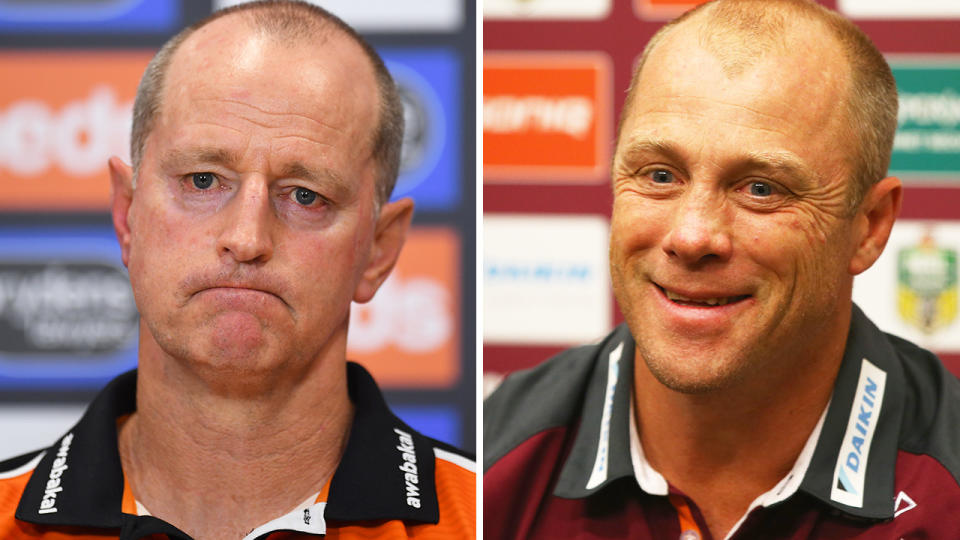 With Michael Maguire increasingly unlikely to stay on as Wests Tigers coach, former Manly coach Geoff Toovey has been thrown up as a potential replacement. Pictures: Getty Images