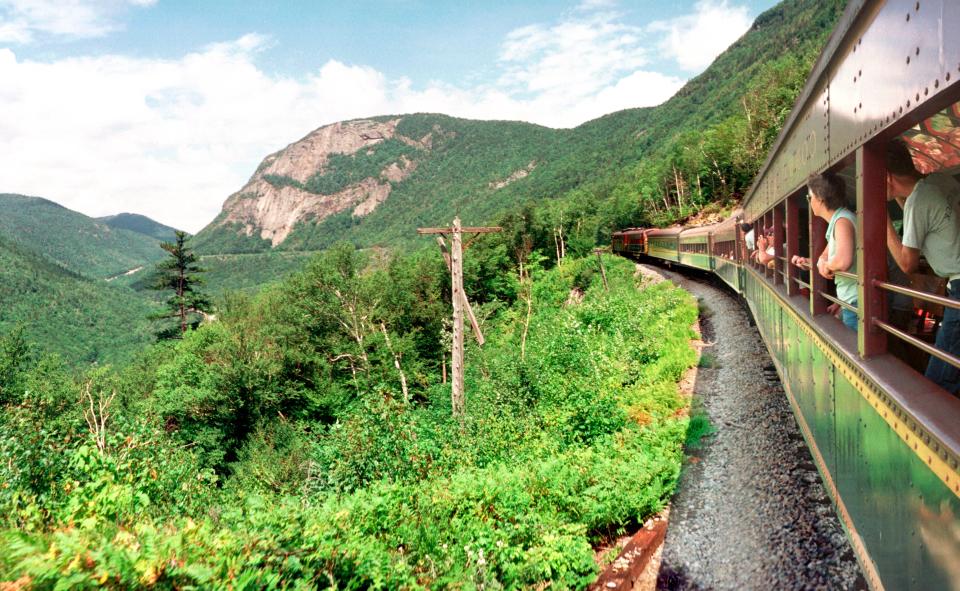 Visitors to New Hampshire's Conway Scenic Railway can take a ride to Crawford Notch.