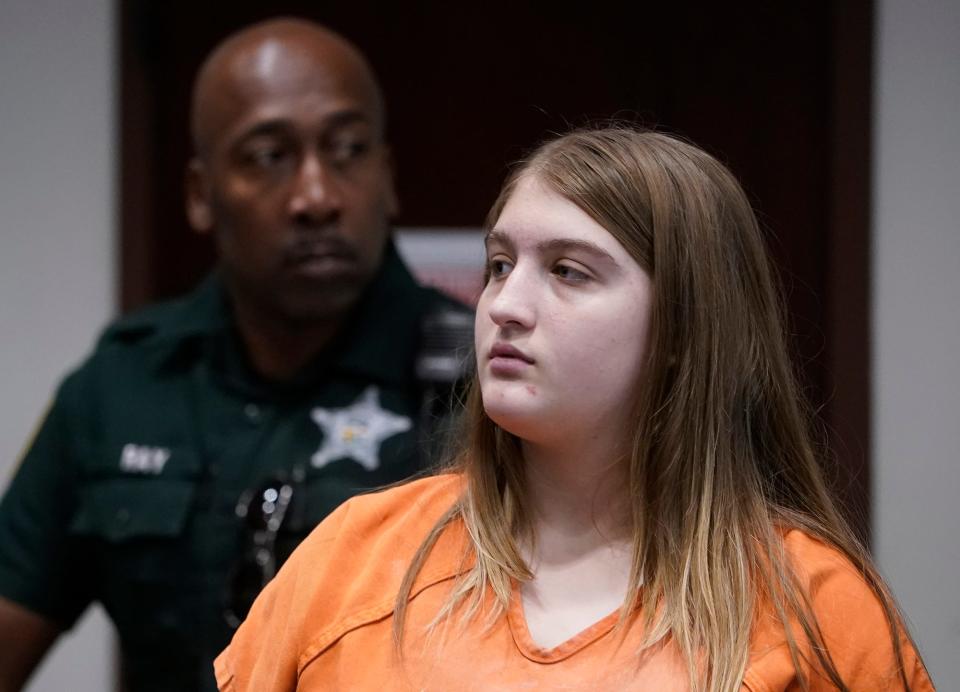 Nicole Jackson-Maldonado appears in court for a hearing at the Justice Center in Daytona Beach, Tuesday, Nov. 22, 2022.