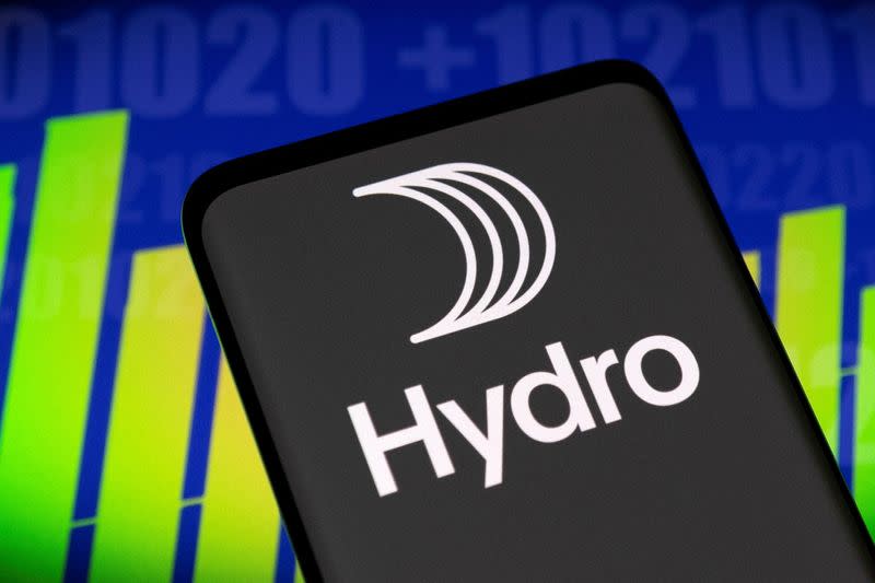 FILE PHOTO: Illustration shows Norsk Hydro logo