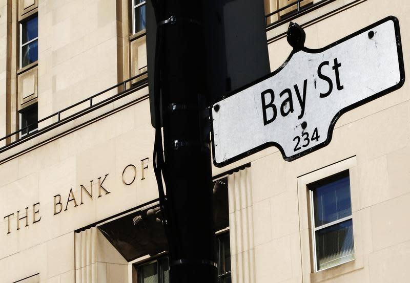 A Bay Street sign, a symbol of Canada's economic markets and where main financial institutions are located, is seen in Toronto, May 1, 2013. REUTERS/Mark Blinch