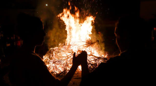 Fire burns in Olympos National Park, Greece to purge evil spirits. Source: Getty Images