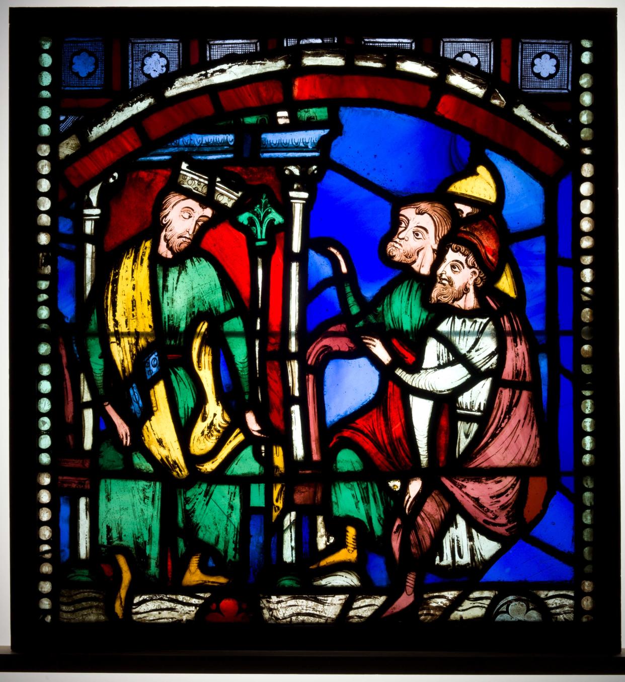 A stained-glass window panel at the Worcester Art Museum depicts the “Seven Sleepers of Ephesus,” a Christian legend. A French heritage association alleges that the window was stolen from Rouen Cathedral. The museum's leadership announced the hiring of a provenance research specialist to increase scrutiny of the museum's collections.