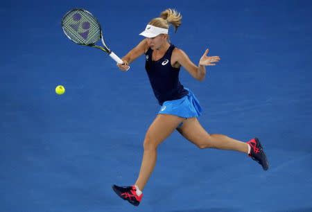 Tennis - Australian Open - Melbourne Park, Melbourne, Australia - 23/1/17 Australia's Daria Gavrilova hits a shot during her Women's singles fourth round match against Czech Republic's Karolina Pliskova. REUTERS/Jason Reed