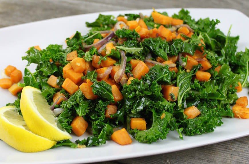 Kale and Sweet Potato Sauté from The Real Food Dietitians