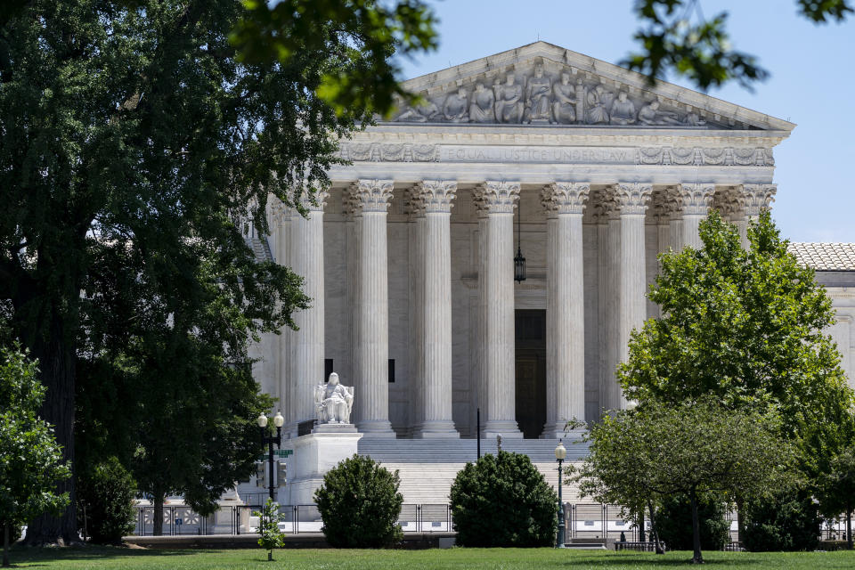 FILE - The Supreme Court is seen on Capitol Hill in Washington, July 14, 2022. The Supreme Court’s landmark ruling on climate change could have implications for a range of other issues, including a case involving nuclear waste storage and a proposal requiring companies to disclose how climate risk affects their businesses, advocates across the political spectrum say. (AP Photo/J. Scott Applewhite, File)