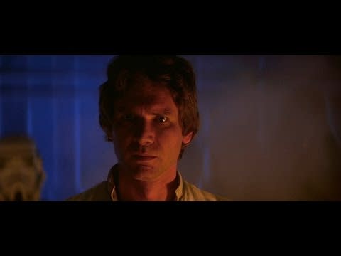 <p>Han Solo's most famous line wasn't planned at all. The <a href="https://www.popularmechanics.com/technology/design/a21020/giant-star-wars-scroll/" rel="nofollow noopener" target="_blank" data-ylk="slk:original script;elm:context_link;itc:0;sec:content-canvas" class="link ">original script</a> called for this exchange before Han's descent into the carbonite chamber:</p><p><em>Leia: ... I love you. I couldn't tell you before, but it's true.</em></p><p><em>Han: ...just remember that, 'cause I'll be back.</em></p><p>After a conversation with director Irvin Kershner, Harrison Ford delivered the "I Know" line and solidified this emotional moment into cinematic history. </p><p><a href="https://www.youtube.com/watch?v=kdlRmWd_R7A" rel="nofollow noopener" target="_blank" data-ylk="slk:See the original post on Youtube;elm:context_link;itc:0;sec:content-canvas" class="link ">See the original post on Youtube</a></p>