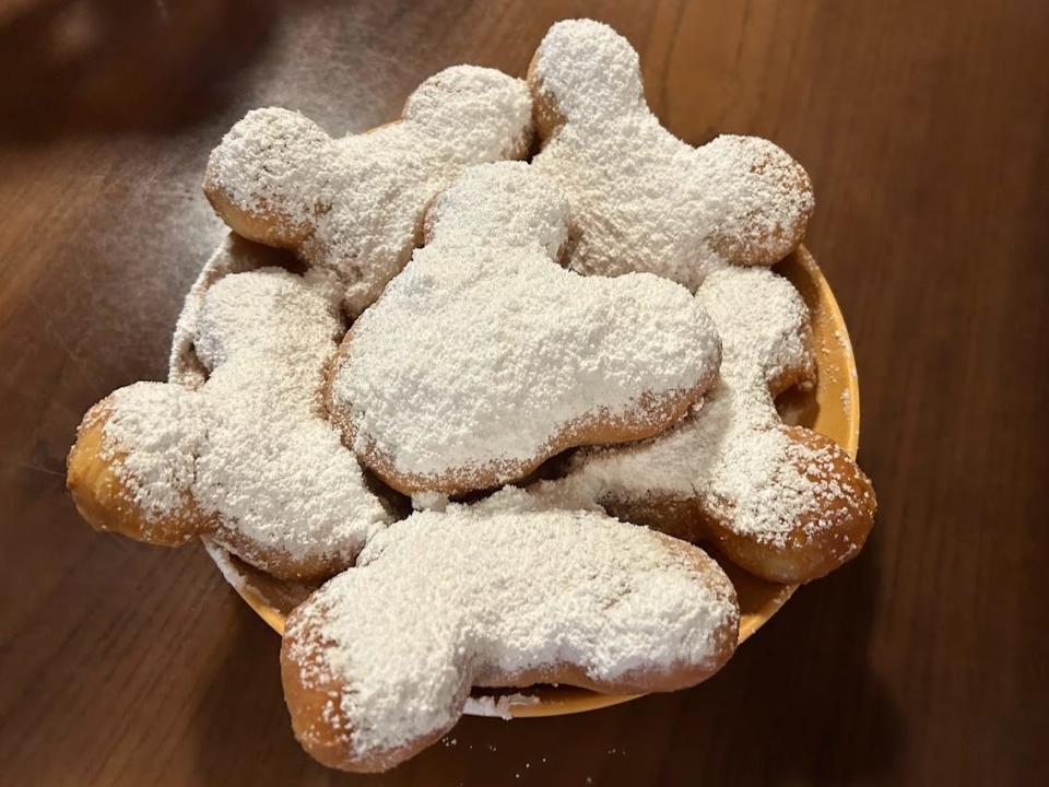 Bowl of Mickey-shaped beignets