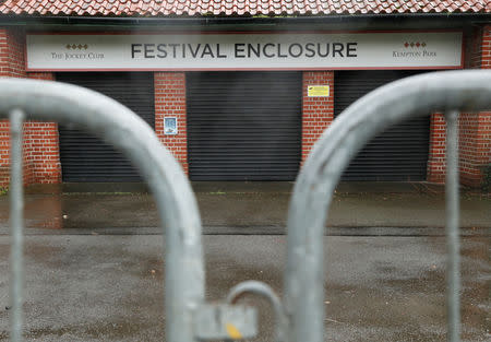 Horse Racing - Kempton Park - Kempton Park Racecourse, Sunbury-on-Thames, Surrey, Britain - February 8, 2019 General view at the racecourse after the meeting is cancelled following the confirmed outbreak of equine flu Action Images via Reuters/John Sibley